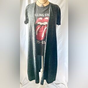 LuLaRoe  Womens Joy  Sleeveless Duster Vest Long Cardigan  Charcoal Gray Size XS